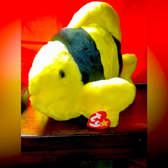 NWT Ty Beanie Buddy Bubbles the Fish.  Large Model - Picture 1 of 11